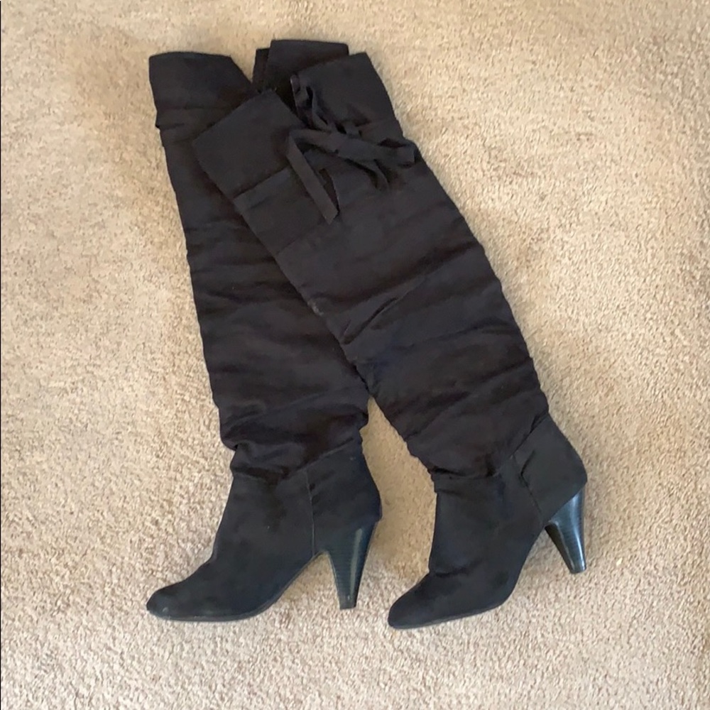 Charlotte Russe black suede boots